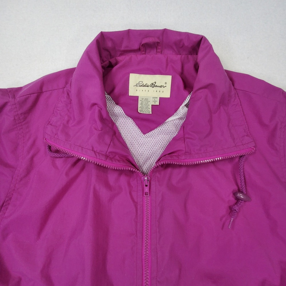 Eddie Bauer Womens Jacket Large Pink Full Zip Lightweight Windbreaker Coat - Picture 3 of 8